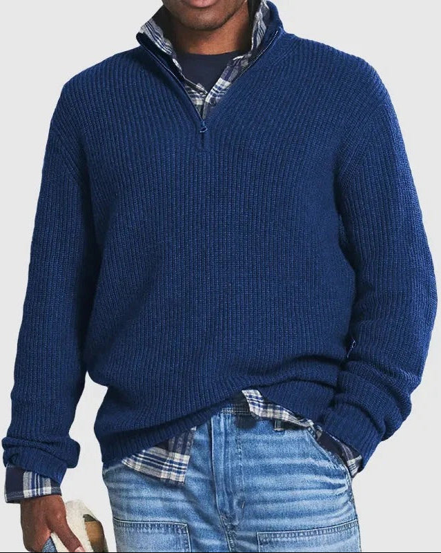 BENJAMIN | Pull tricoté pour homme avec demi-fermeture éclair