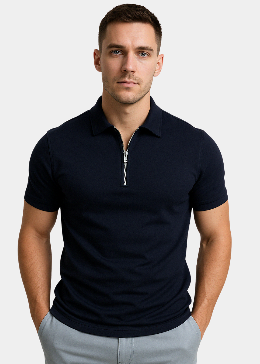 GREGORIO | Polo moderne avec zip mi-haut